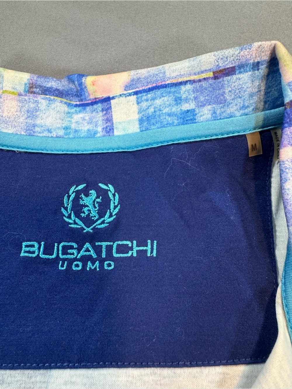 Bugatchi Multicolor Pixel-Print Polo in Blue - Picture 3 of 6